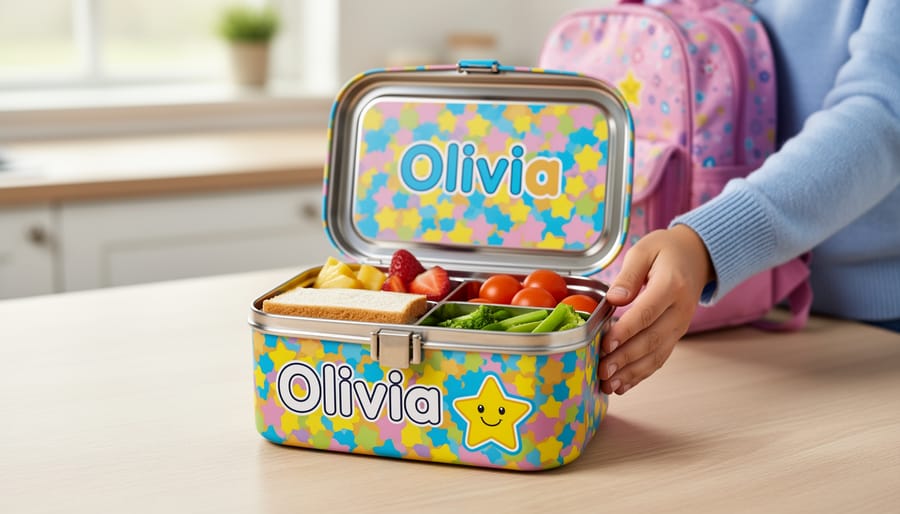 Insulated lunchbox and lunch bag ready for a child’s meal